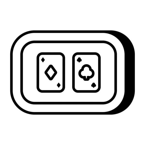 Ένα Επίπεδο Σχέδιο Του Εικονιδίου Κινητό Πόκερ Κάρτες — Διανυσματικό Αρχείο