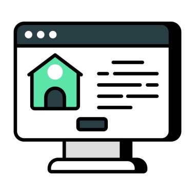 Gayrimenkul sitesinin kavramsal düz tasarım simgesi