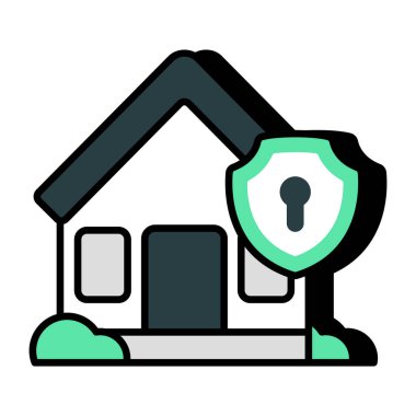 Ev güvenliğinin düzenlenebilir tasarım simgesi