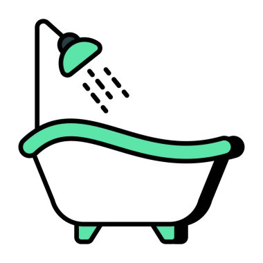 Trendy vector design of bathtub