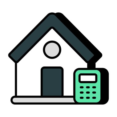 Ev hesaplamasının düzenlenebilir tasarım simgesi