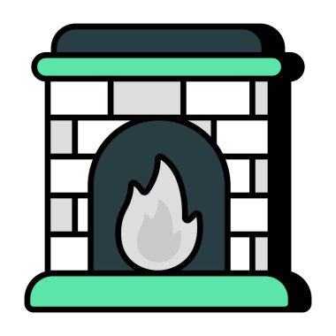 Perfect design icon of fireplace 