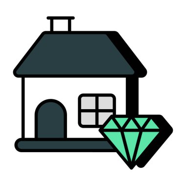 Premium evin renkli tasarım simgesi