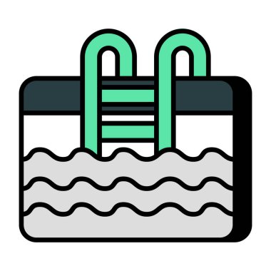 Editable design icon of swimming pool