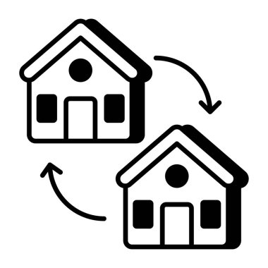 Ev değişiminin düz tasarım simgesi