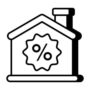 Düzenlenebilir ev indirimi tasarım simgesi