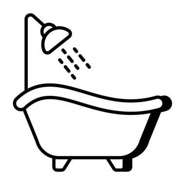 Trendy vector design of bathtub