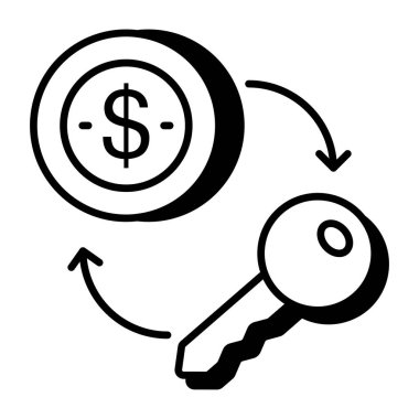 Anahtarın yaratıcı tasarım simgesi