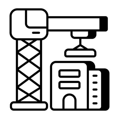 Bina inşaatının düzenlenebilir tasarım simgesi