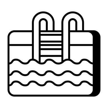 Editable design icon of swimming pool
