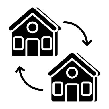 Ev değişiminin düz tasarım simgesi