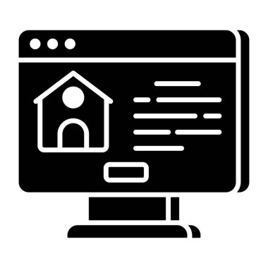 Gayrimenkul sitesinin kavramsal düz tasarım simgesi