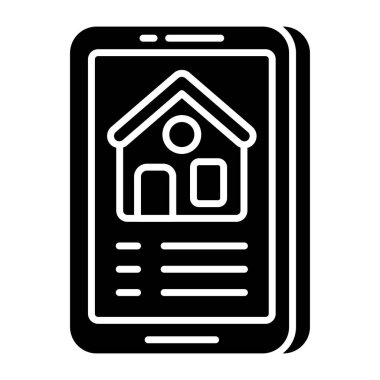 Mobil gayrimenkullerin kavramsal düz tasarım simgesi