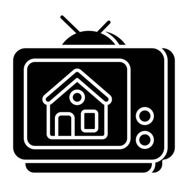 Özellik tv reklam simgesi, düzenlenebilir vektör