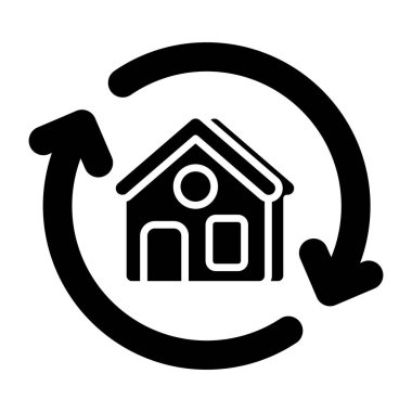 Ev değişiminin düz tasarım simgesi