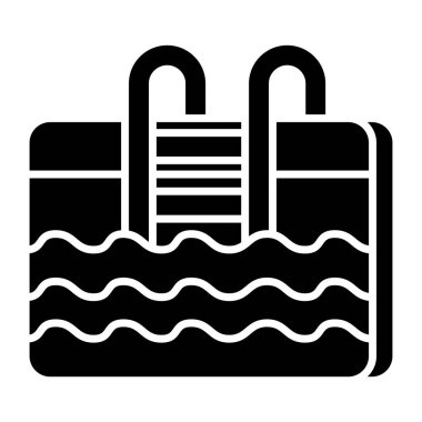 Editable design icon of swimming pool