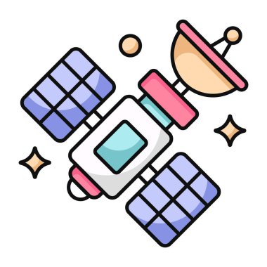 Uydu anteninin düz tasarım simgesi