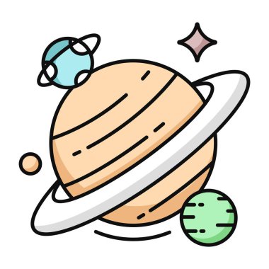 Modern design icon of solar system 