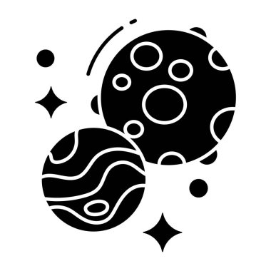 Güneş sisteminin modern tasarım simgesi, gezegen vektörü 