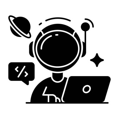 Astronotun bir simge tasarımı 