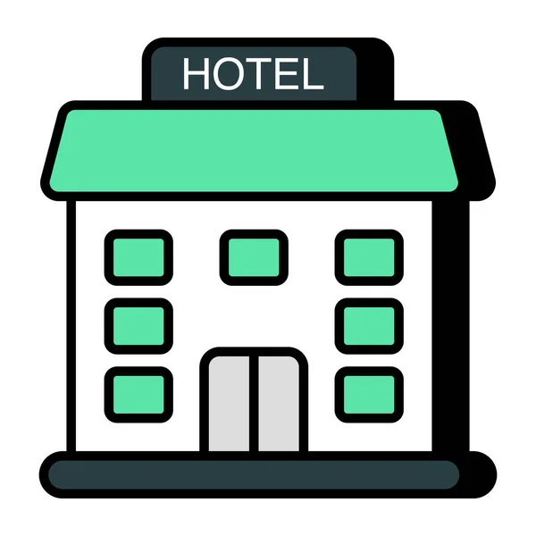 Icona Design Colorato Edificio Dell Hotel — Vettoriale Stock
