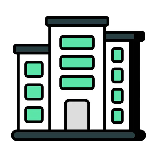 Сучасна Ікона Дизайну Комерційної Будівлі — стоковий вектор