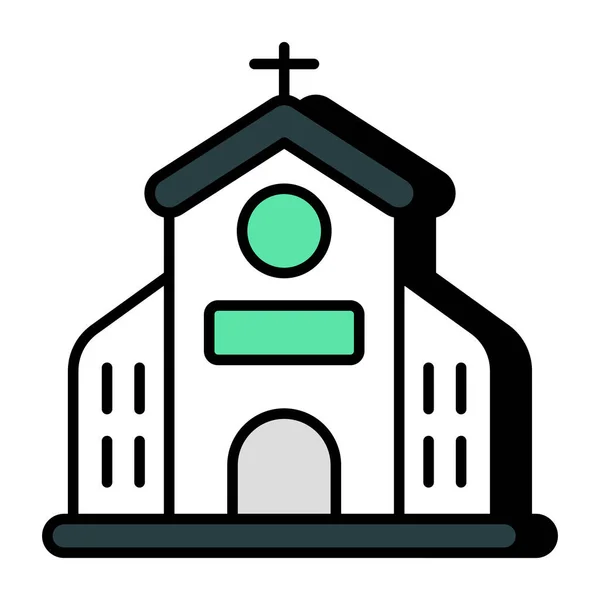 Kilisenin Kavramsal Düz Tasarım Ikonu — Stok Vektör