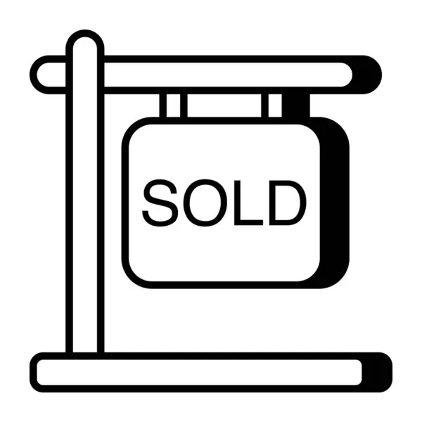 Premium Download Icon Sold Board — Stock Vector