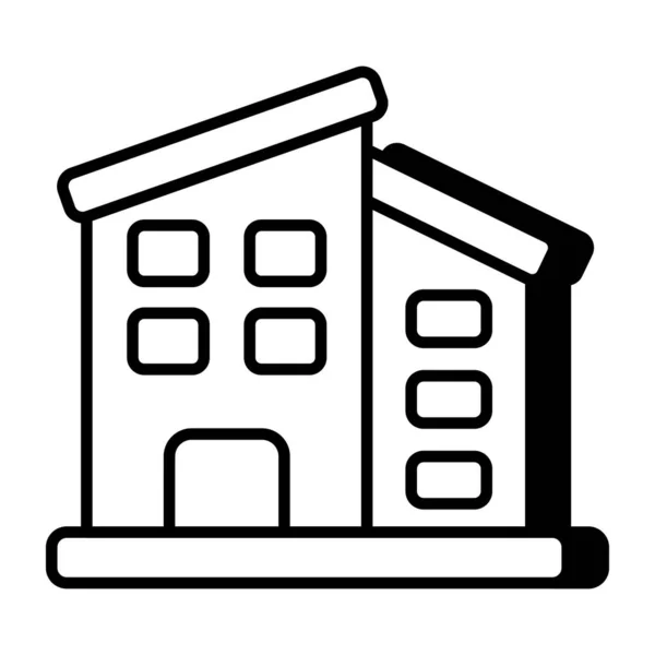 Nowoczesny Design Ikony Budynku Komercyjnego — Wektor stockowy
