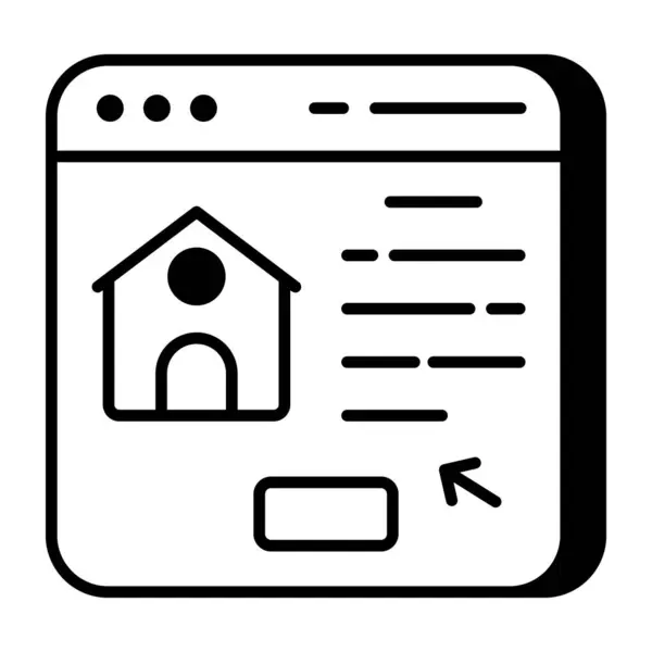 Konzeptionelle Flache Design Ikone Der Immobilien Website — Stockvektor