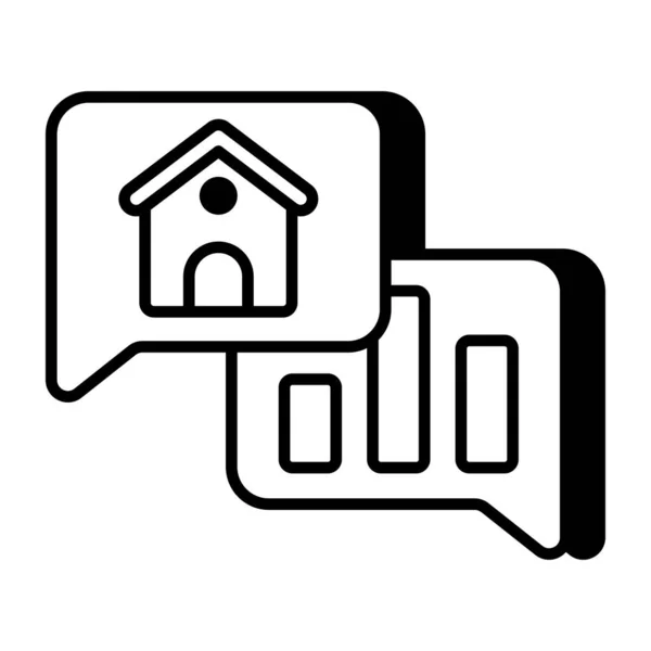Moderne Design Ikone Immobilien Chat — Stockvektor