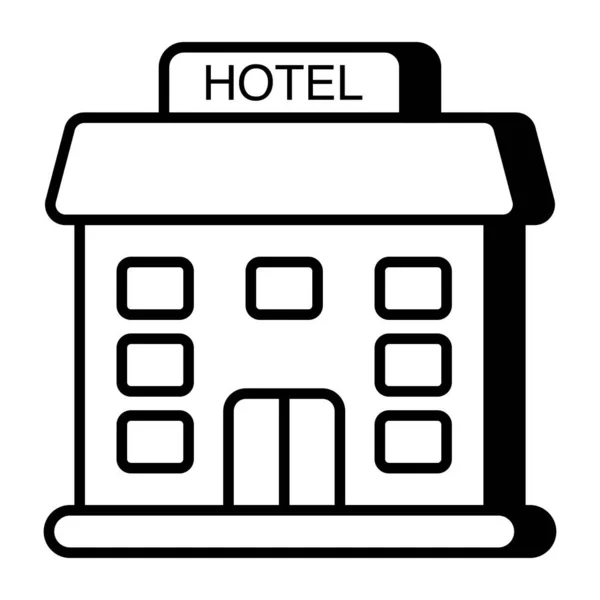 Colored Design Icon Hotel Building — Stock Vector