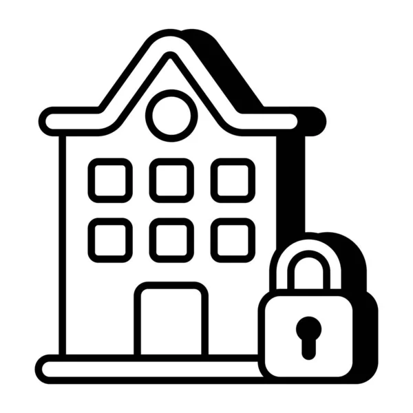 Editable Design Icon Locked Home — ストックベクタ