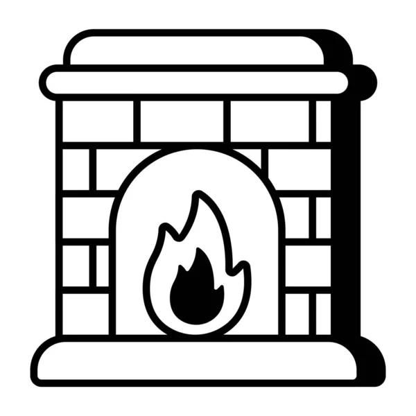 暖炉の完璧なデザインのアイコン — ストックベクタ