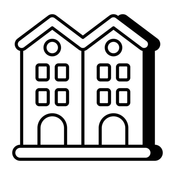 Икона Современного Дизайна Коммерческого Здания — стоковый вектор