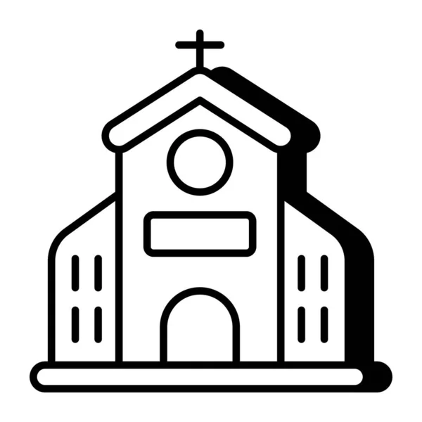 Konceptuell Platt Design Ikon Kyrkan — Stock vektor