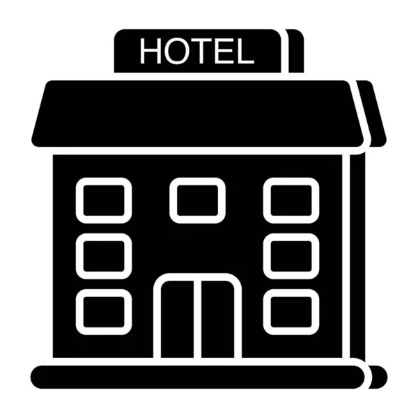 Кольорова Іконка Дизайну Будівлі Готелю — стоковий вектор