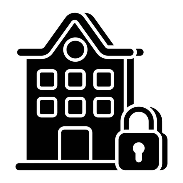 Editable Design Icon Locked Home — Vettoriale Stock