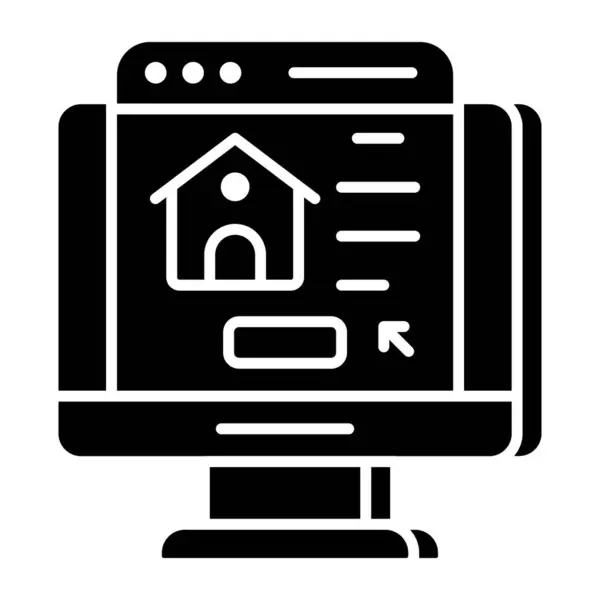 Konzeptionelle Flache Design Ikone Der Immobilien Website — Stockvektor