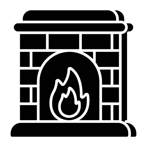 暖炉の完璧なデザインのアイコン — ストックベクタ