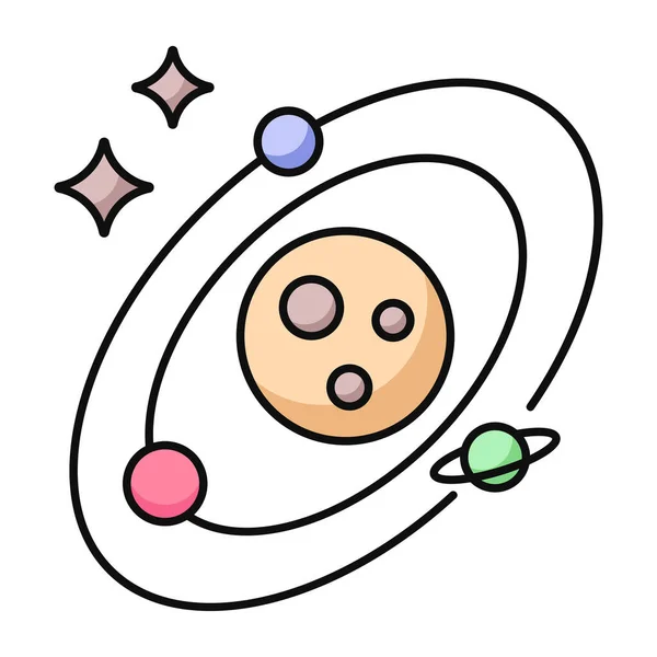 太陽系の現代的なデザインのアイコン — ストックベクタ