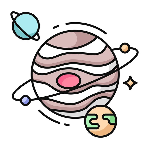 회전하는 행성의 디자인 아이콘 — 스톡 벡터