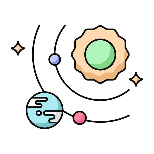 Modern Design Icon Solar System — 스톡 벡터