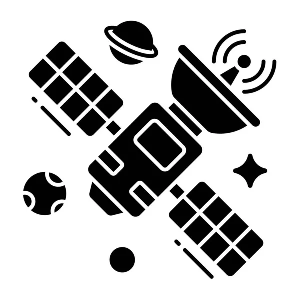 Плоская Икона Дизайна Спутниковой Антенны — стоковый вектор
