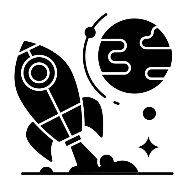 Icono Diseño Plano Cohete — Vector de stock