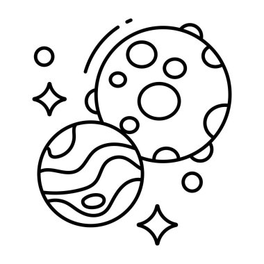 Güneş sisteminin modern tasarım simgesi, gezegen vektörü 