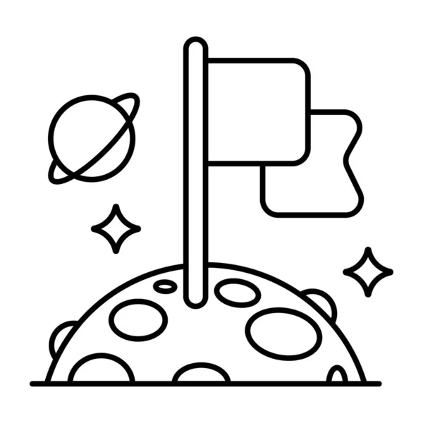 Icono Diseño Único Del Planeta Marcado — Vector de stock