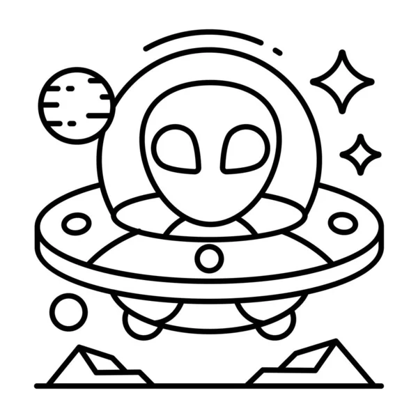 Премиальная Икона Скачивания Инопланетян — стоковый вектор