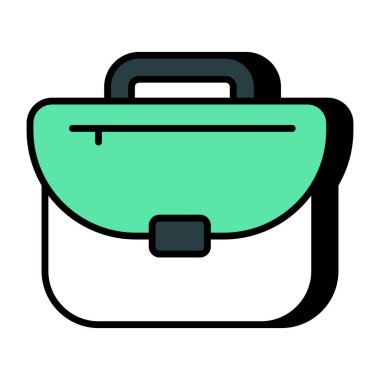 Evrak çantasının vektör tasarımı, düz simge