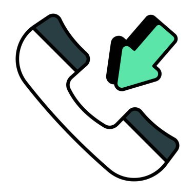 A colored design icon of incoming call